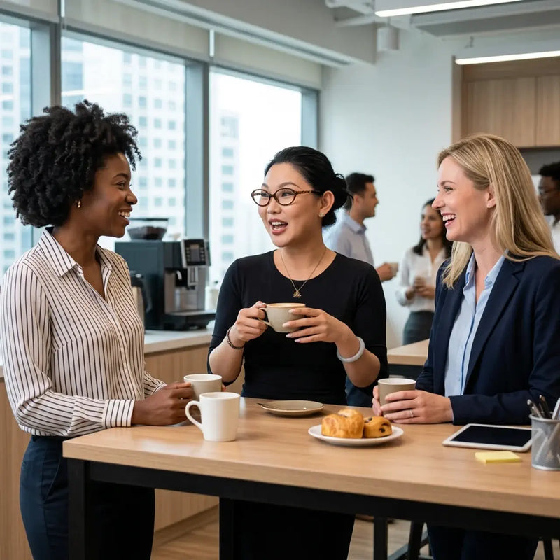 Women talking together over coffee